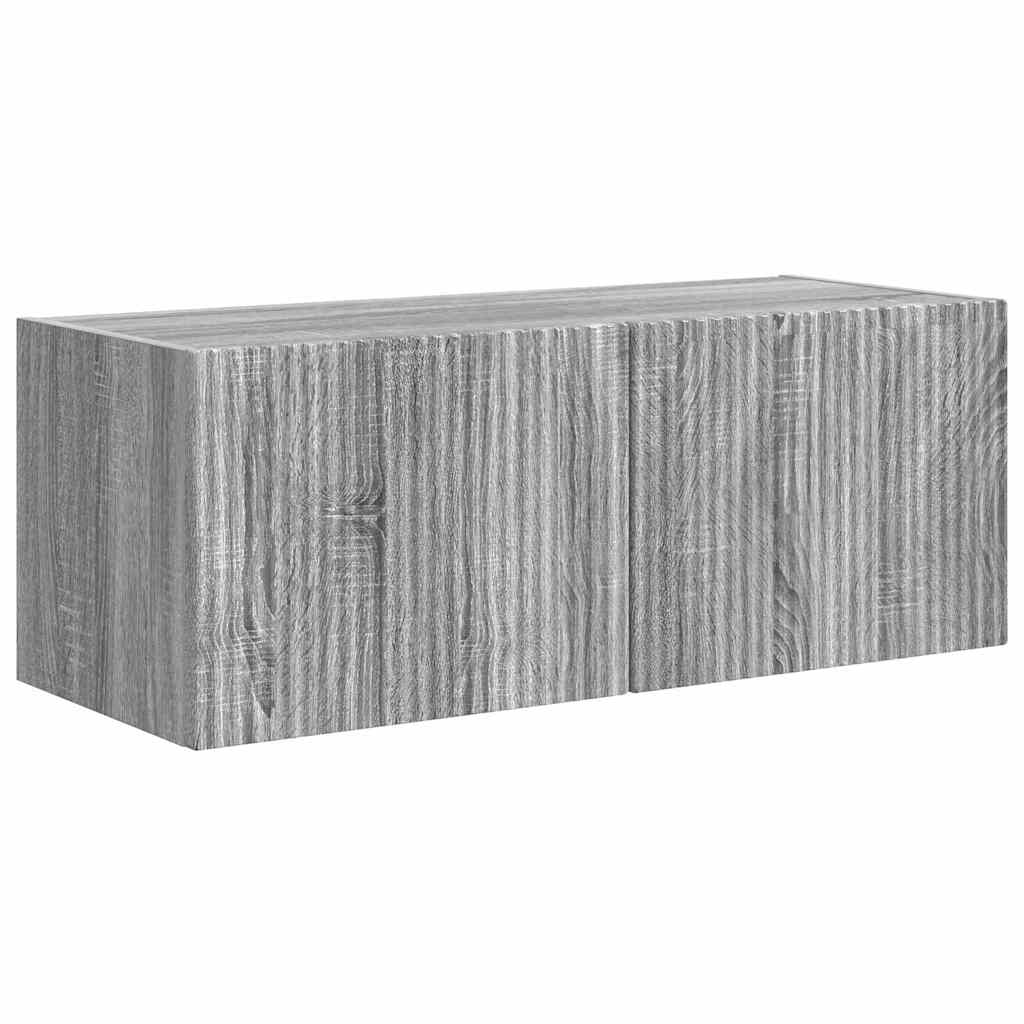 TV Vägghylla Väggmonterad 2 pcs Grå Sonoma 78,5 x 31 x 29,5 cm