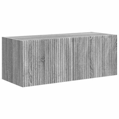 TV Vägghylla Väggmonterad 2 pcs Grå Sonoma 78,5 x 31 x 29,5 cm