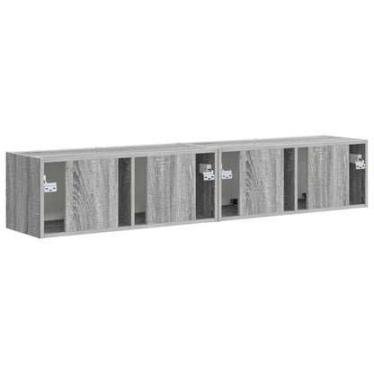 TV Vägghylla Väggmonterad 2 pcs Grå Sonoma 78,5 x 31 x 29,5 cm