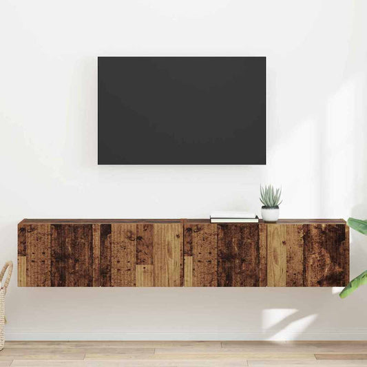 TV Vägghylla Väggmonterad 2 pcs Gammalt trä 78,5 x 31 x 29,5 cm