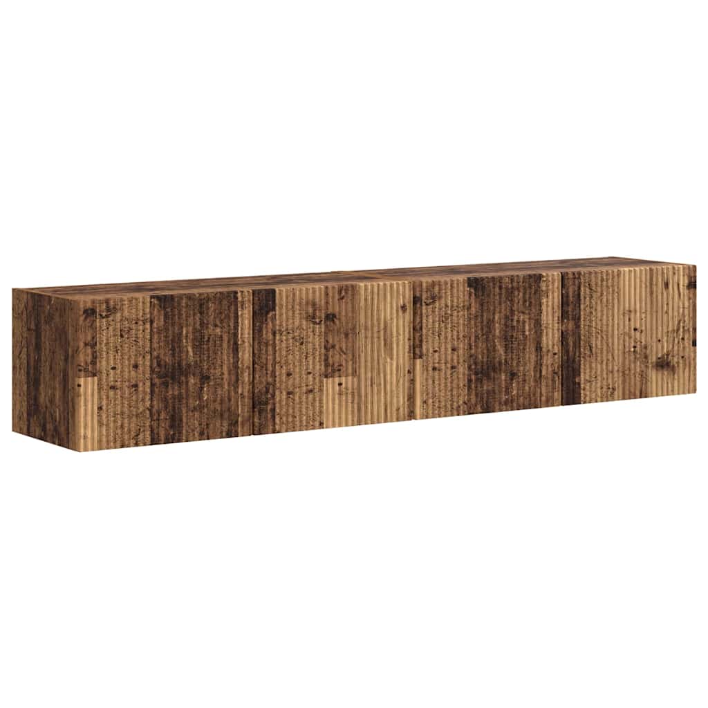 TV Vägghylla Väggmonterad 2 pcs Gammalt trä 78,5 x 31 x 29,5 cm