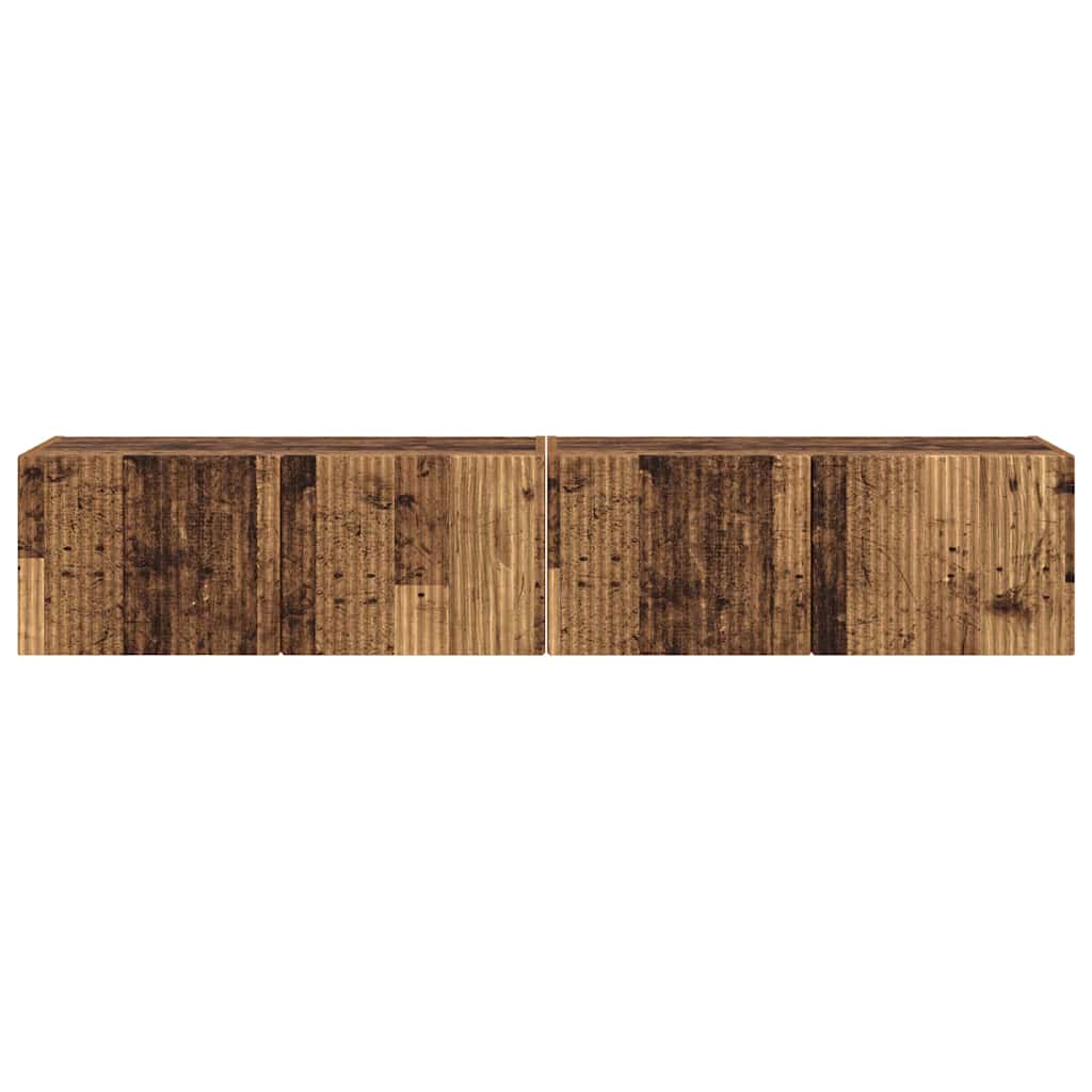 TV Vägghylla Väggmonterad 2 pcs Gammalt trä 78,5 x 31 x 29,5 cm