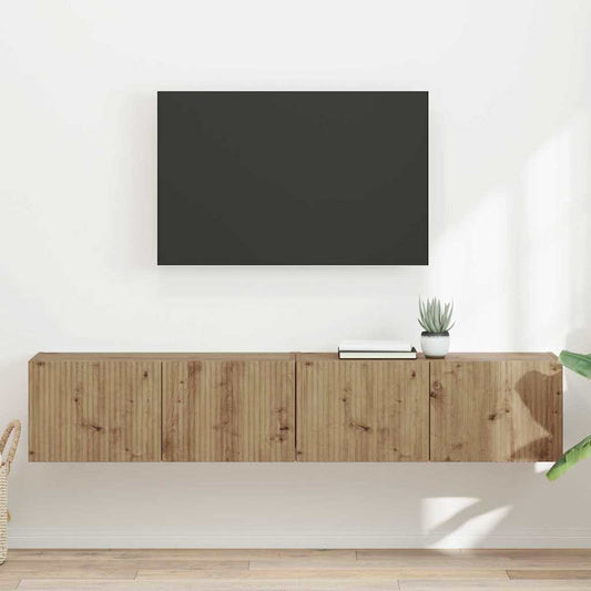 TV Vägghylla Väggmonterad 2 pcs Artisan Ek 78,5 x 31 x 29,5 cm