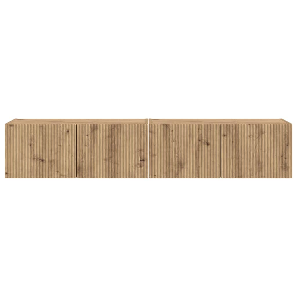 TV Vägghylla Väggmonterad 2 pcs Artisan Ek 78,5 x 31 x 29,5 cm