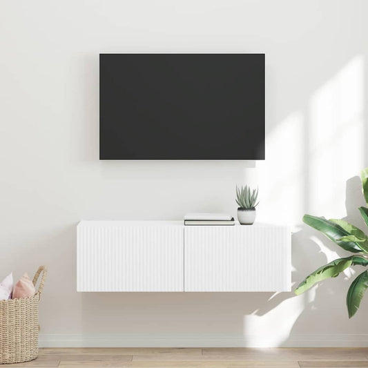 TV-Möbel Vit Vägghylla Väggmonterad 98 x 31 x 29,5 cm