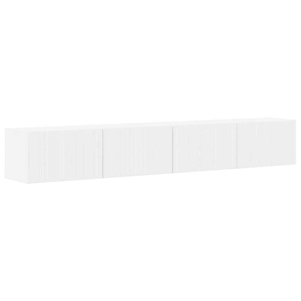 TV Vägghylla 2 pcs Vit 98 x 31 x 29,5 cm Konstruerat trä