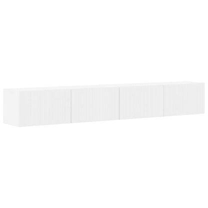 TV Vägghylla 2 pcs Vit 98 x 31 x 29,5 cm Konstruerat trä