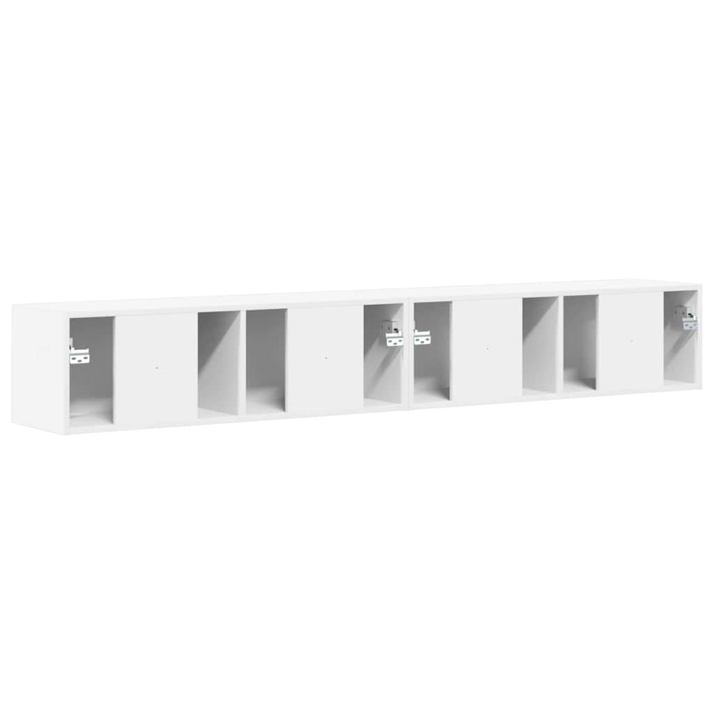 TV Vägghylla 2 pcs Vit 98 x 31 x 29,5 cm Konstruerat trä