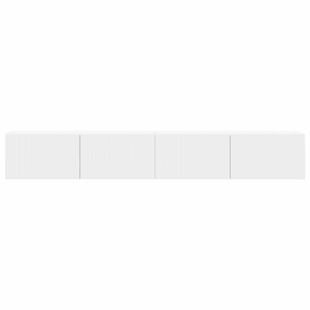 TV Vägghylla 2 pcs Vit 98 x 31 x 29,5 cm Konstruerat trä