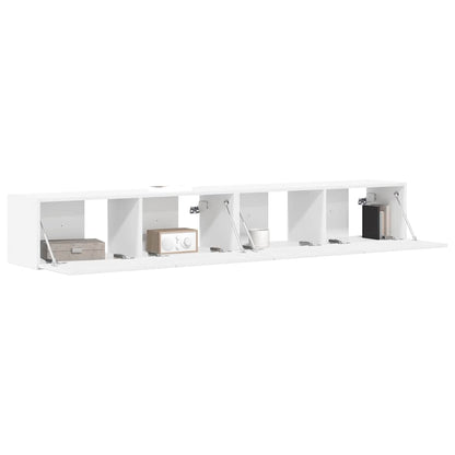 TV Vägghylla 2 pcs Vit 98 x 31 x 29,5 cm Konstruerat trä