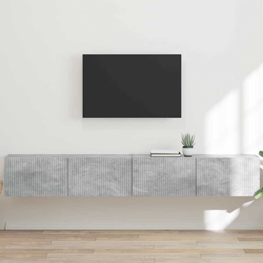 TV Vägghylla 2 pcs Betong 98 x 31 x 29,5 cm Konstruerat trä