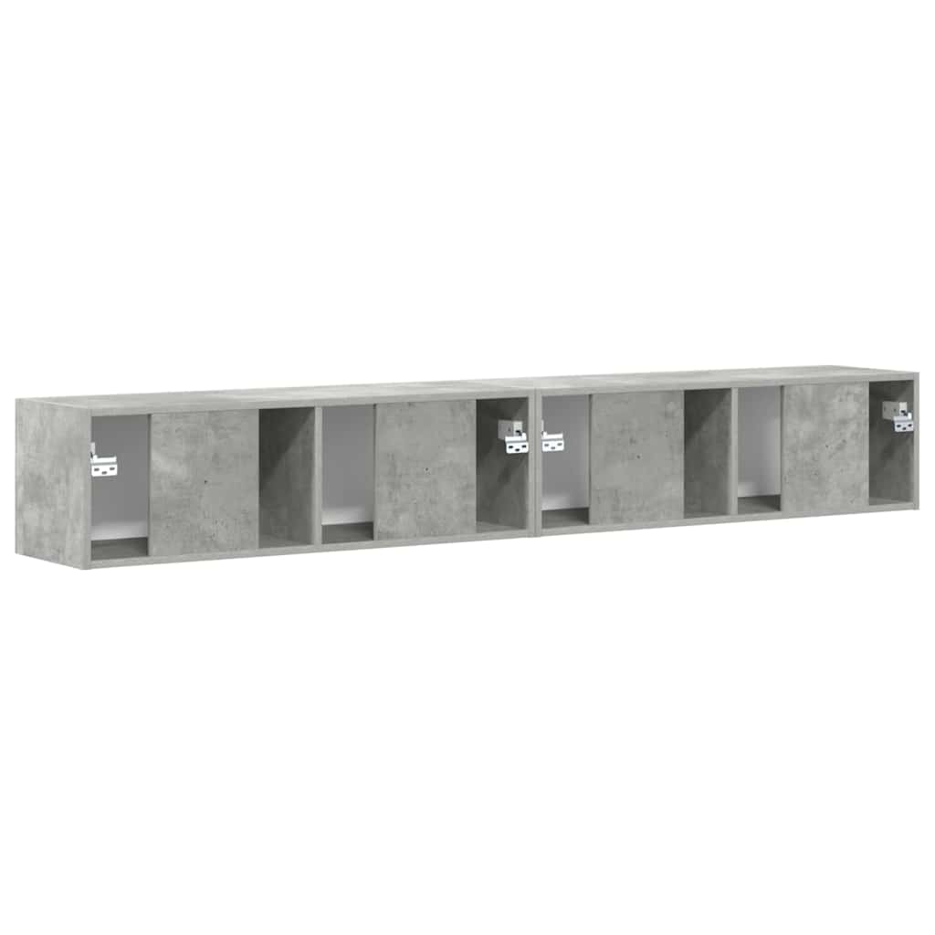 TV Vägghylla 2 pcs Betong 98 x 31 x 29,5 cm Konstruerat trä