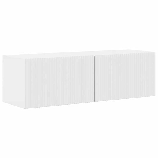 TV Vägghylla Glansig Vit 98 x 31 x 29,5 cm Konstruerat trä
