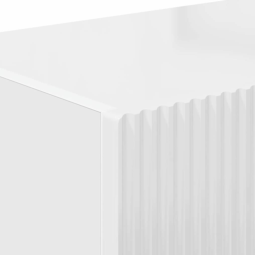 TV Vägghylla Väggmonterad 2 pcs Glansig Vit 98 x 31 x 29,5 cm