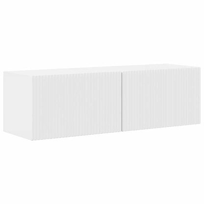 TV Vägghylla Väggmonterad 2 pcs Glansig Vit 98 x 31 x 29,5 cm
