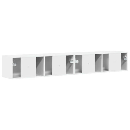 TV Vägghylla Väggmonterad 2 pcs Glansig Vit 98 x 31 x 29,5 cm