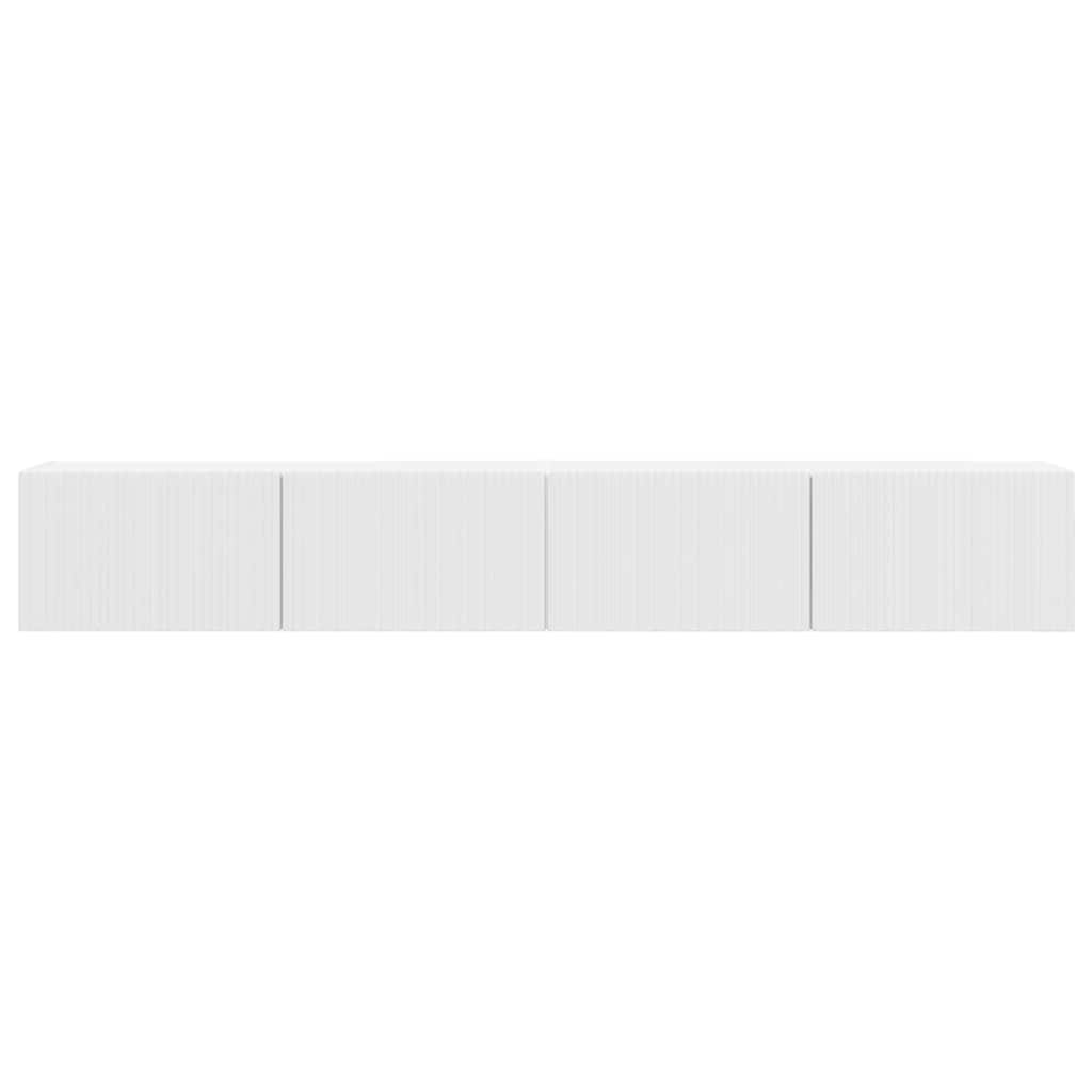 TV Vägghylla Väggmonterad 2 pcs Glansig Vit 98 x 31 x 29,5 cm