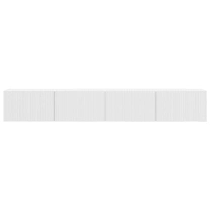 TV Vägghylla Väggmonterad 2 pcs Glansig Vit 98 x 31 x 29,5 cm
