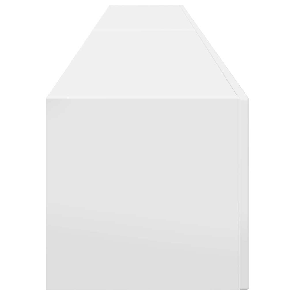 TV Vägghylla Väggmonterad 2 pcs Glansig Vit 98 x 31 x 29,5 cm