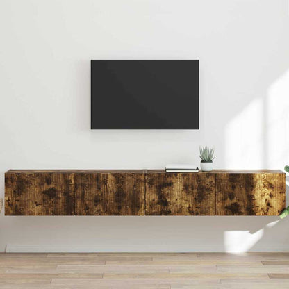 TV Vägghylla 2 pcs Rökt ek 98 x 31 x 29,5 cm Konstruerat trä