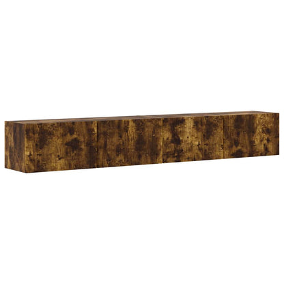 TV Vägghylla 2 pcs Rökt ek 98 x 31 x 29,5 cm Konstruerat trä