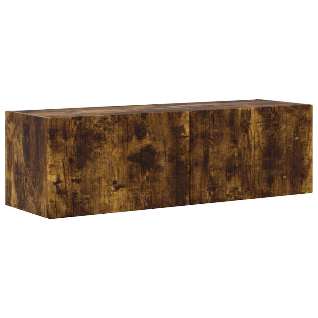 TV Vägghylla 2 pcs Rökt ek 98 x 31 x 29,5 cm Konstruerat trä