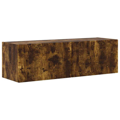 TV Vägghylla 2 pcs Rökt ek 98 x 31 x 29,5 cm Konstruerat trä