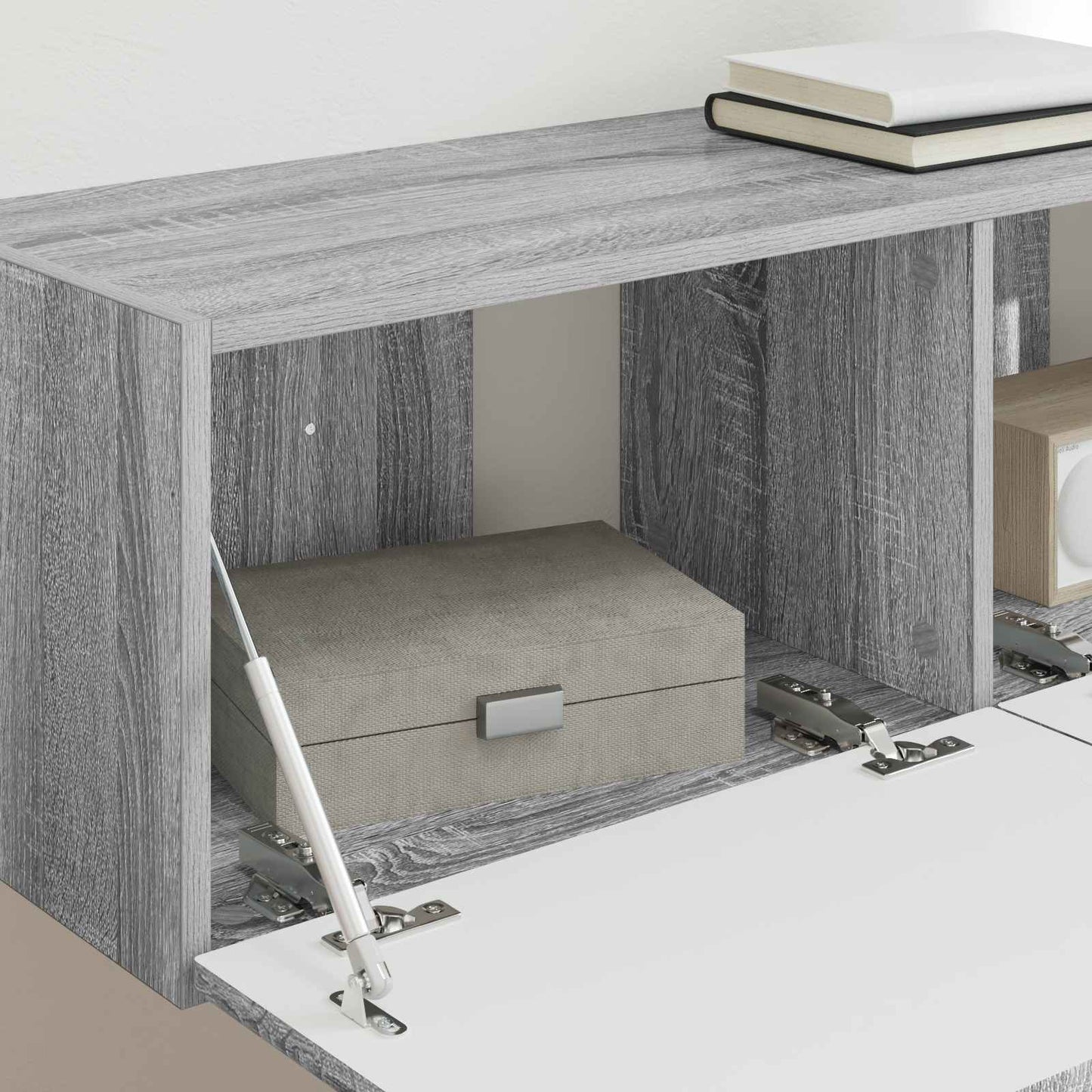 TV Vägghylla 2 pcs Grå Sonoma 98 x 31 x 29,5 cm Konstruerat trä