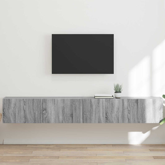 TV Vägghylla 2 pcs Grå Sonoma 98 x 31 x 29,5 cm Konstruerat trä
