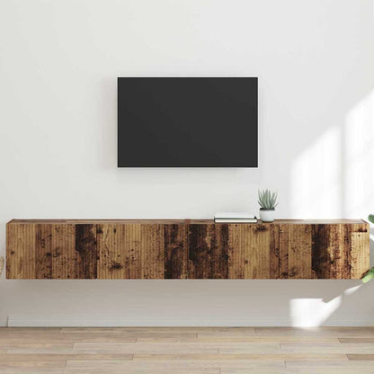 TV Vägghylla Väggmonterad 2 pcs Gammalt trä 98 x 31 x 29,5 cm