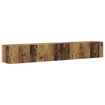 TV Vägghylla Väggmonterad 2 pcs Gammalt trä 98 x 31 x 29,5 cm
