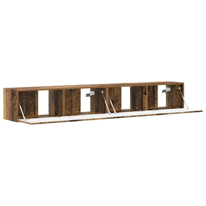 TV Vägghylla Väggmonterad 2 pcs Gammalt trä 98 x 31 x 29,5 cm