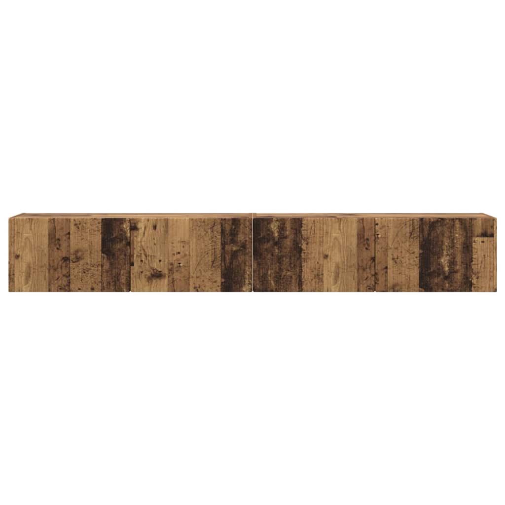 TV Vägghylla Väggmonterad 2 pcs Gammalt trä 98 x 31 x 29,5 cm