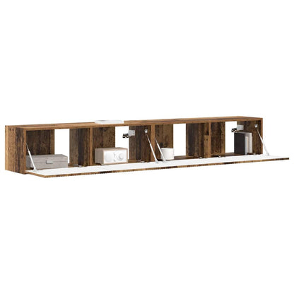 TV Vägghylla Väggmonterad 2 pcs Gammalt trä 98 x 31 x 29,5 cm