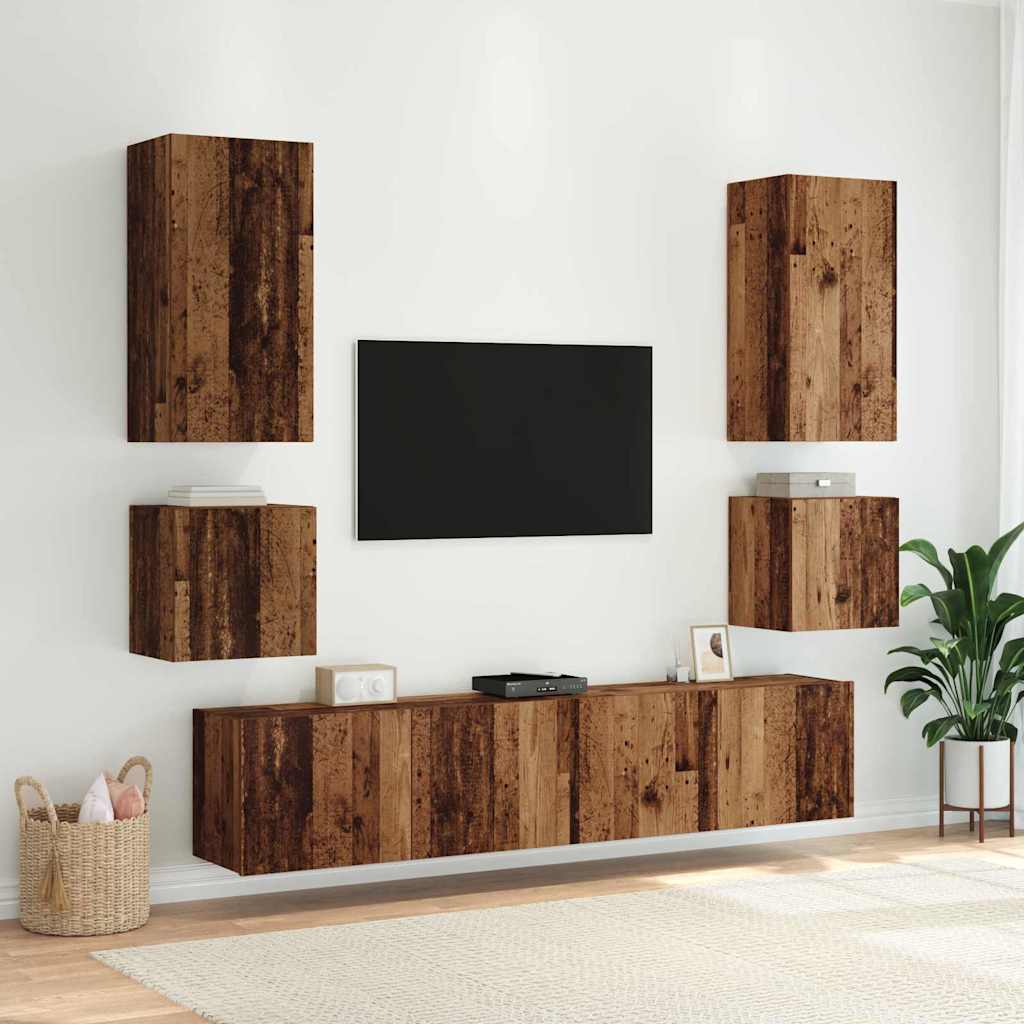 TV-Möbel Äldrat Trä Vägghylla 100 x 35 x 41 cm