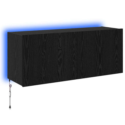 TV-Möbel Svart Ek Vägghylla 100 x 35 x 41 cm
