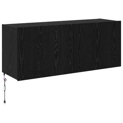 TV-Möbel Svart Ek Vägghylla 100 x 35 x 41 cm