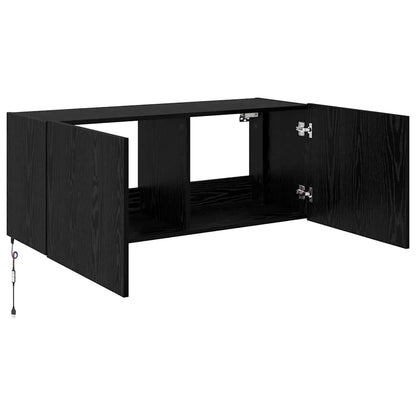 TV-Möbel Svart Ek Vägghylla 100 x 35 x 41 cm