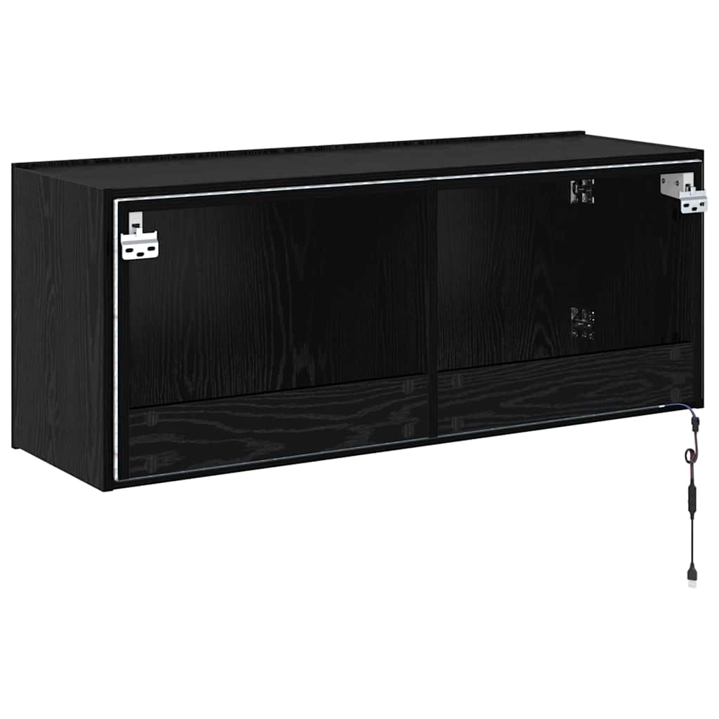 TV-Möbel Svart Ek Vägghylla 100 x 35 x 41 cm