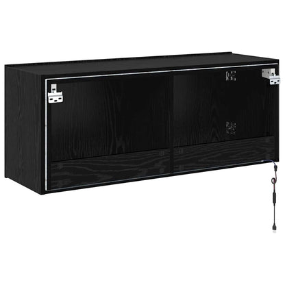 TV-Möbel Svart Ek Vägghylla 100 x 35 x 41 cm