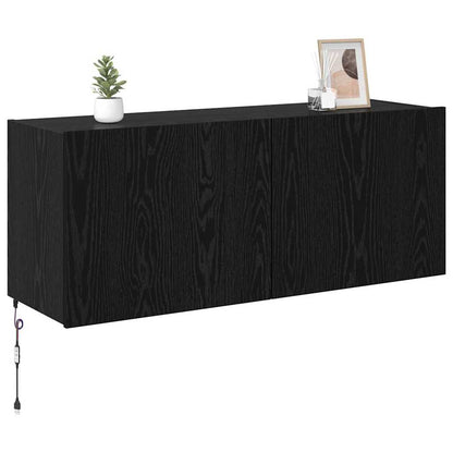 TV-Möbel Svart Ek Vägghylla 100 x 35 x 41 cm