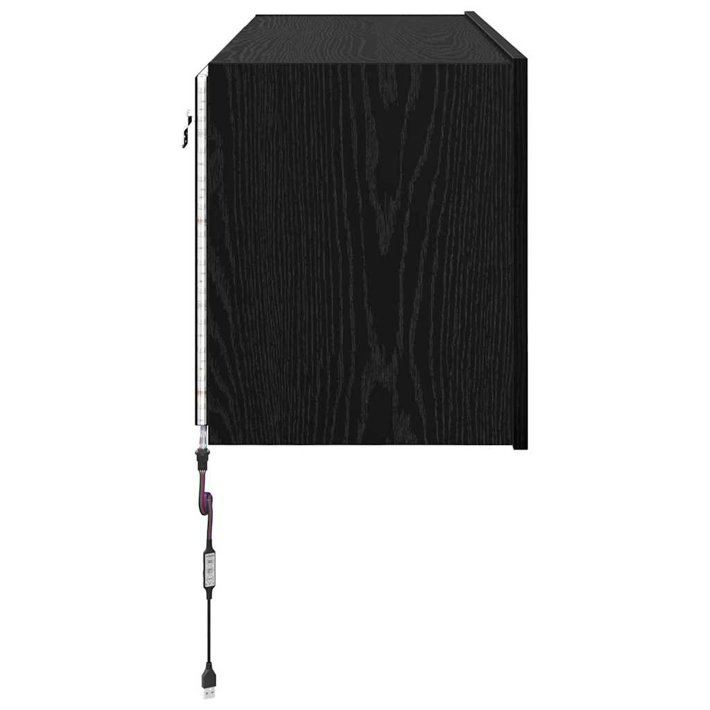 TV-Möbel Svart Ek Vägghylla 100 x 35 x 41 cm
