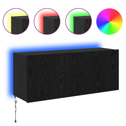 TV-Möbel Svart Ek Vägghylla 100 x 35 x 41 cm