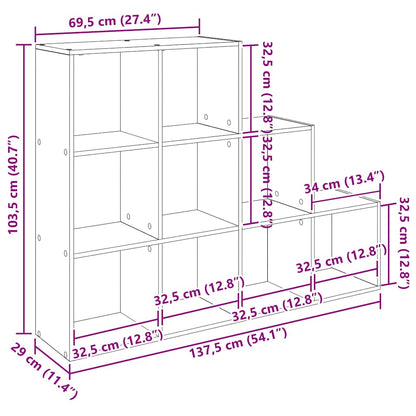 Bokhylla Svart Ek Rumsavdelare 137,5 x 29 x 103,5 cm