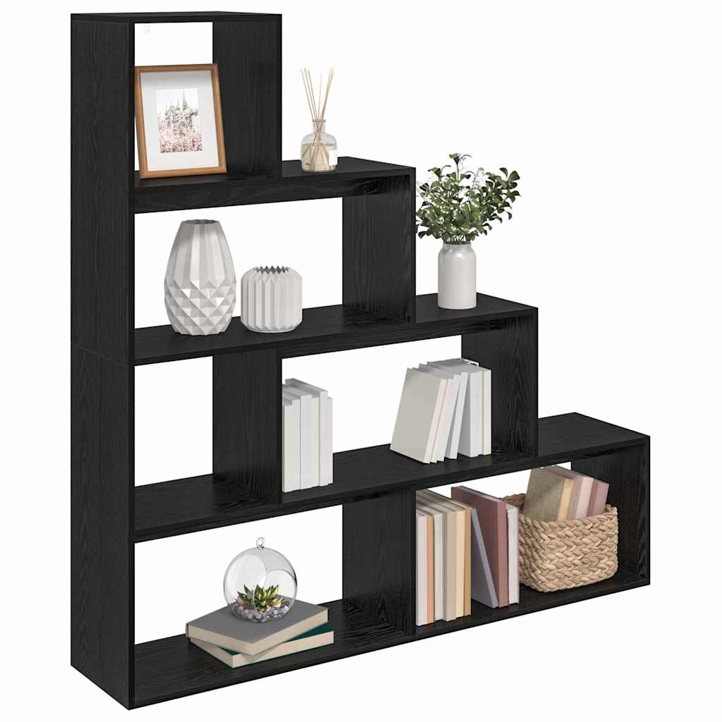 Bokhylla Svart Ek Rumsavdelare 143,5 x 29 x 143,5 cm