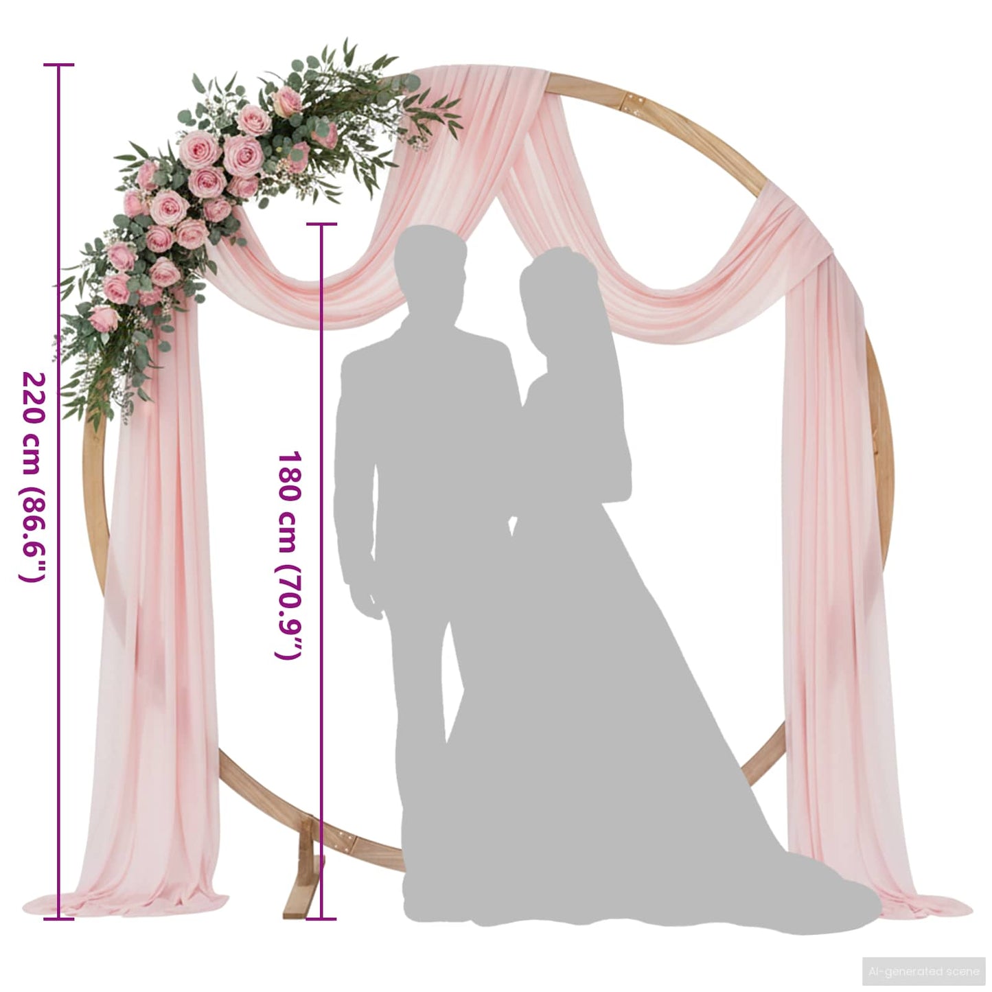 Utomhus Blomställning Växtstöd Bröllopsbåge Ljusbrun 224 x 80 x 220 cm Massiv furu