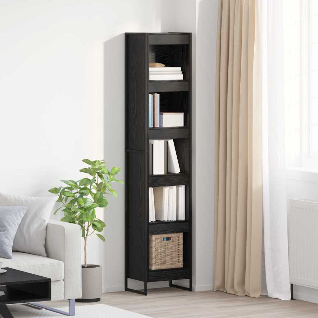 Bokhylla Svart Ek 80 x 30 x 155 cm