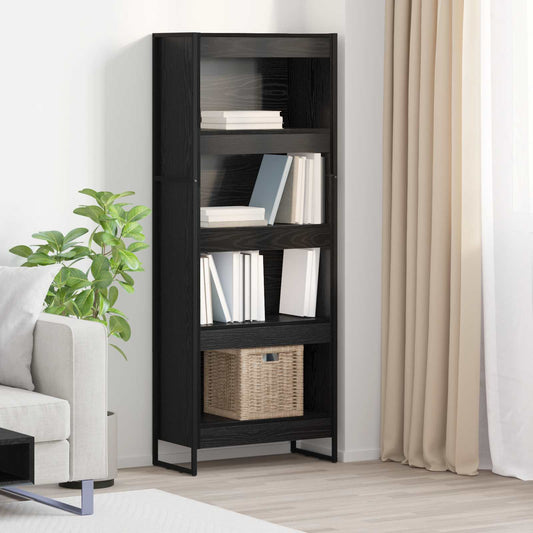 Bokhylla Svart Ek 80 x 30 x 155 cm
