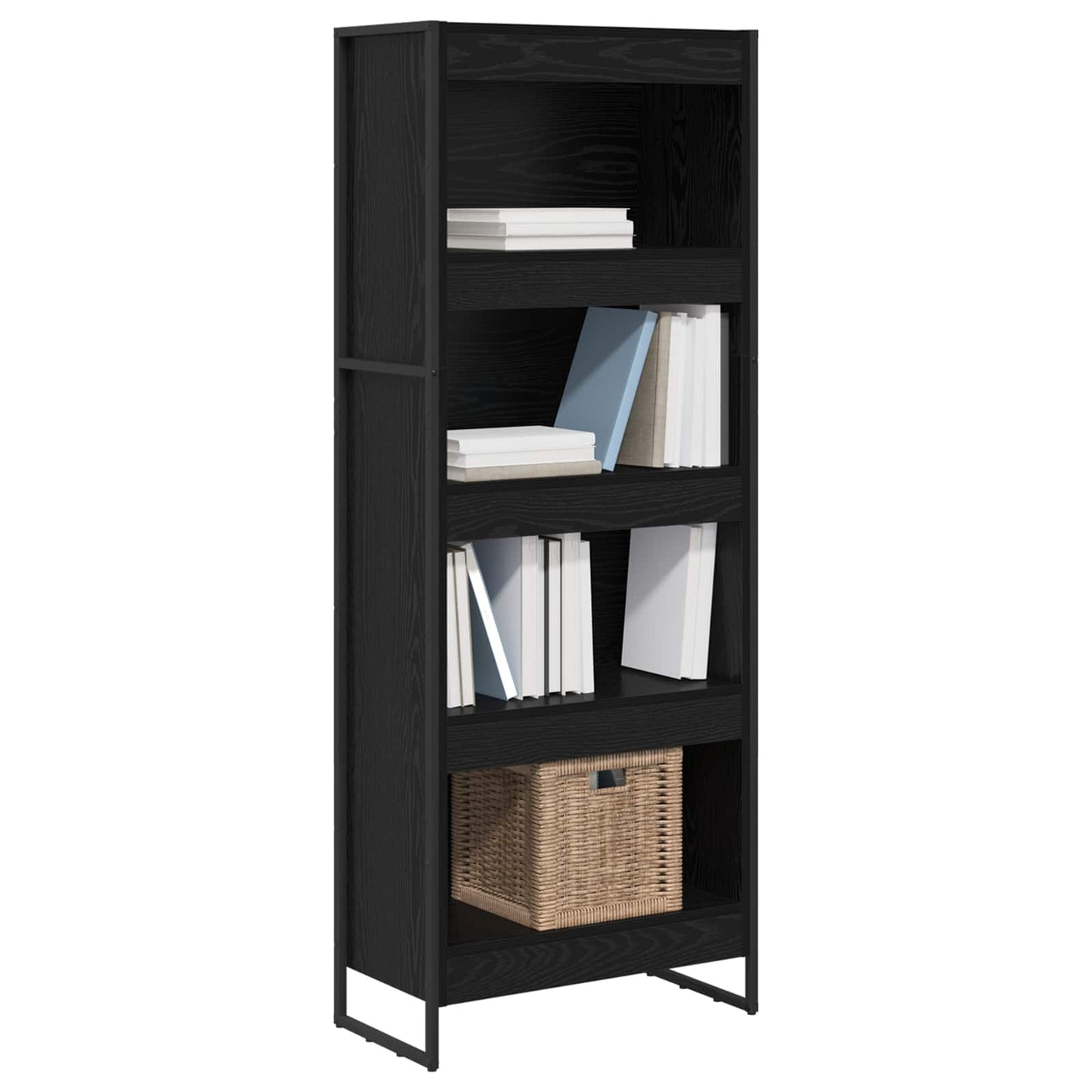 Bokhylla Svart Ek 80 x 30 x 155 cm