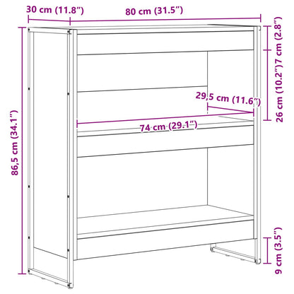 Bokhylla Rökfärgad Ek 80 x 30 x 155 cm